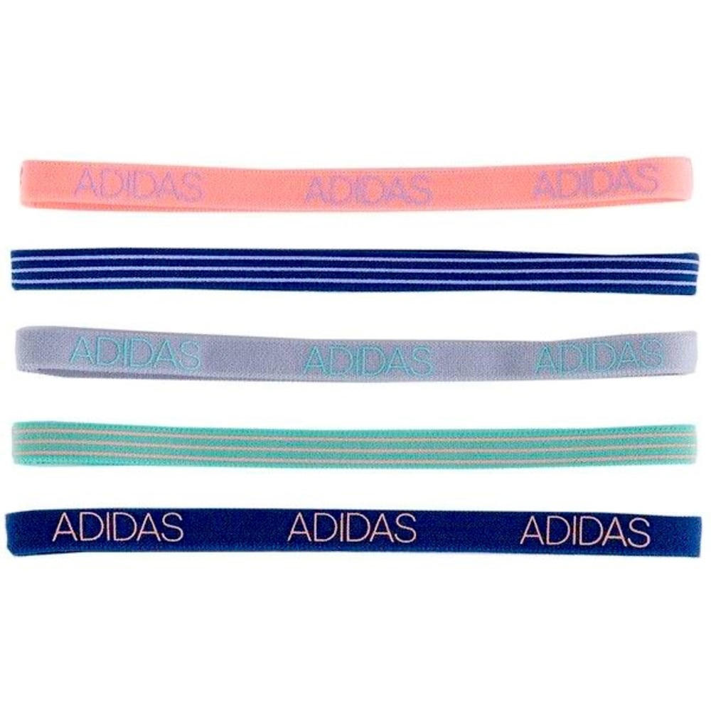 Adidas Creator Hairband 5 Pk Peach/Gray/Navy/Teal